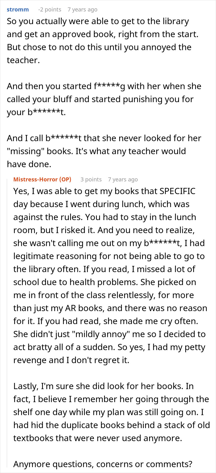 A screenshot of a comment section discussing a student finding a perfect way to drive her teacher crazy. A screenshot of a comment section discussing a student finding a perfect way to drive her teacher crazy.