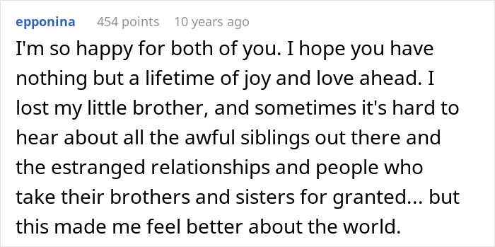 A screenshot of a heartfelt comment about a sister giving a liver to her brother. A screenshot of a heartfelt comment about a sister giving a liver to her brother.