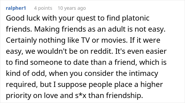 A screenshot of a Reddit comment where a guy shares his opinion on his friend who thinks his buddy needs a hot GF and a weight-loss coach. A screenshot of a Reddit comment where a guy shares his opinion on his friend who thinks his buddy needs a hot GF and a weight-loss coach.