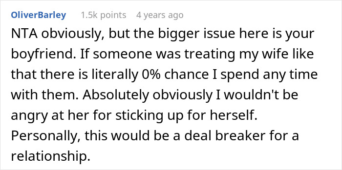 A user comment on the GF says no to driving drunk women story, highlighting the boyfriend as the issue. A user comment on the GF says no to driving drunk women story, highlighting the boyfriend as the issue.