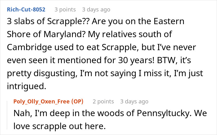 A screenshot of a reddit comment discussing scrabble and breakfast, focusing on a man's BIL and expensive food. A screenshot of a reddit comment discussing scrabble and breakfast, focusing on a man's BIL and expensive food.