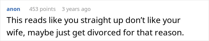 Comment suggests divorce if wife is not liked in marriage conflict