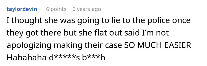 A comment about a dumb Karen losing a lawsuit and admitting to keying a car.