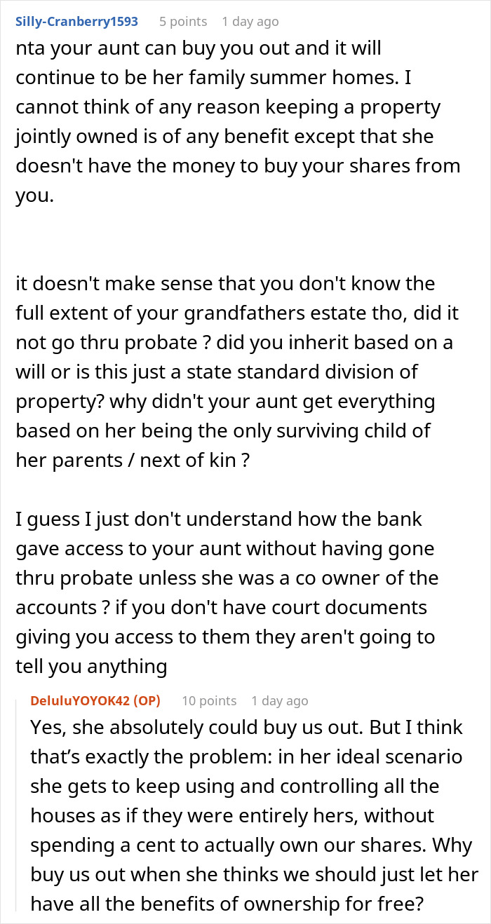 Woman Doesn't Want To Play "Big Happy Family," Demands Inheritance Be Divided Woman Doesn't Want To Play "Big Happy Family," Demands Inheritance Be Divided