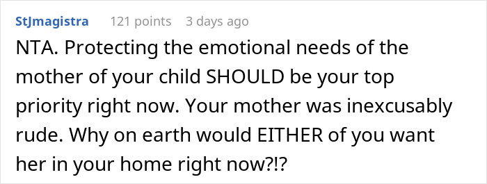 Advice on prioritizing emotional needs of child's mother over rude behavior Advice on prioritizing emotional needs of child's mother over rude behavior