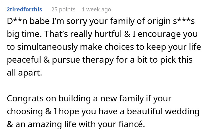 Comment encouraging therapy and wishing happy wedding Comment encouraging therapy and wishing happy wedding