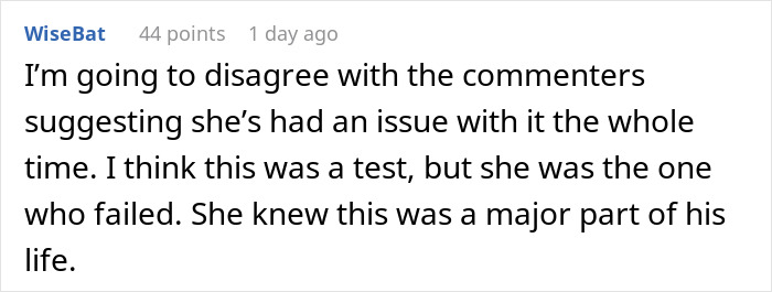 Comment disagrees and says woman failed test in martial arts relationship Comment disagrees and says woman failed test in martial arts relationship