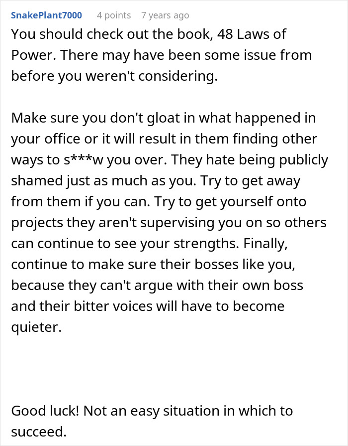 A detailed comment advising an employee on handling supervisors trying to make employee look bad. A detailed comment advising an employee on handling supervisors trying to make employee look bad.