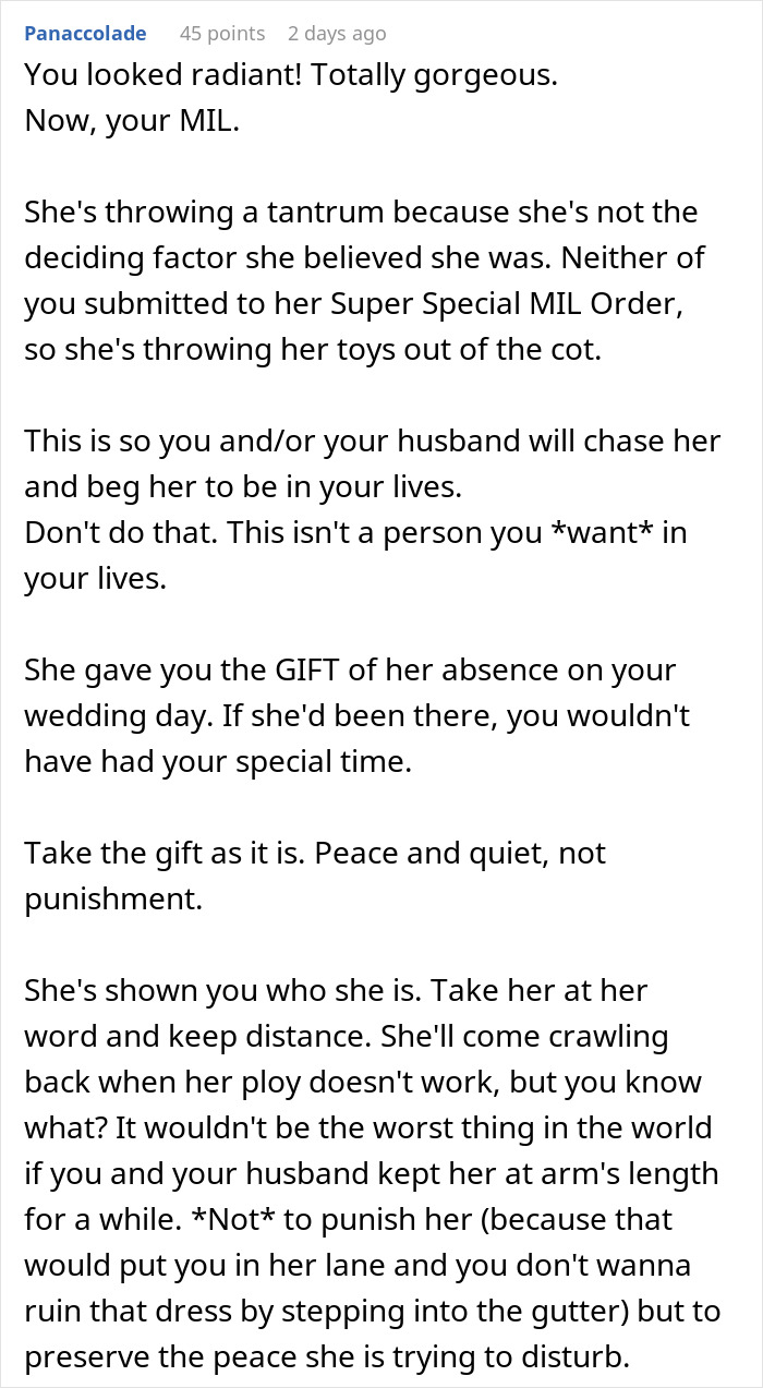 Bride Is Told She "Doesn't Need" A White Dress, Then Sees What Her MIL Plans To Wear To The Ceremony