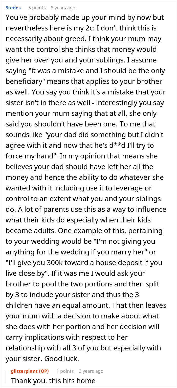 Mom Demands Kids Give Her Their Share Of The Inheritance, Doesn't Like Daughter's Response