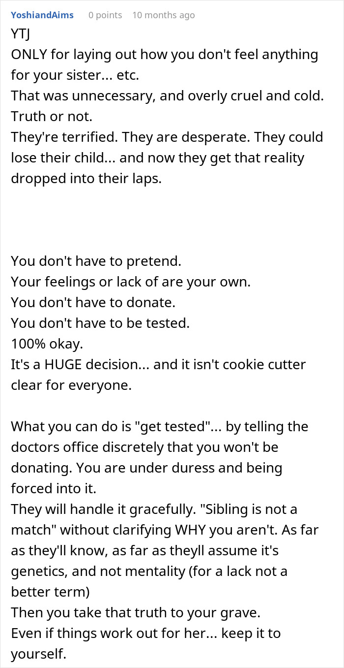 Woman Is Called A Monster For Refusing To Save Her Sister&rsquo;s Life, Starts Questioning Her Decision