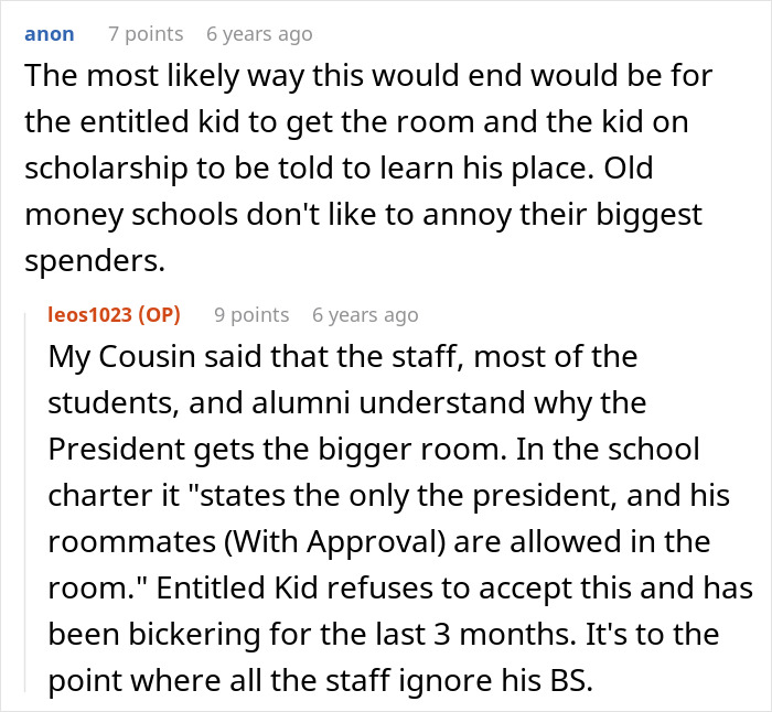 Comment on room assignment and staff ignoring Entitled Kid's complaints