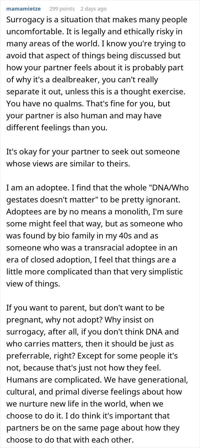 Man Can&rsquo;t Stay With Partner Who Wants Kids But Isn&rsquo;t Willing To Give Birth, She Is Appalled This Is An Issue