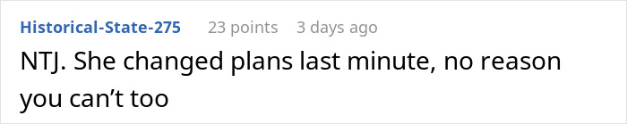 A screenshot of a comment about a bride changing wedding plans. A screenshot of a comment about a bride changing wedding plans.