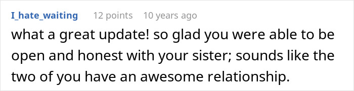 A comment praising an awesome relationship after a sister gives brother part of her liver. A comment praising an awesome relationship after a sister gives brother part of her liver.