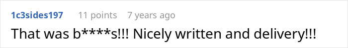 A comment praising the employee for making supervisors look worse in a workplace conflict. A comment praising the employee for making supervisors look worse in a workplace conflict.