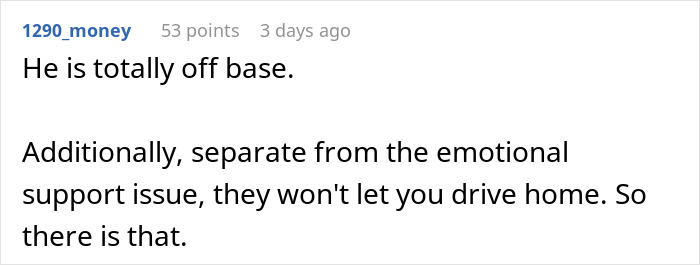 Comment on husband refusing day off work for wife's surgery highlighting emotional support and driving rules Comment on husband refusing day off work for wife's surgery highlighting emotional support and driving rules