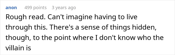 Comment reflecting on complexity of wife and sick mom relationship conflict