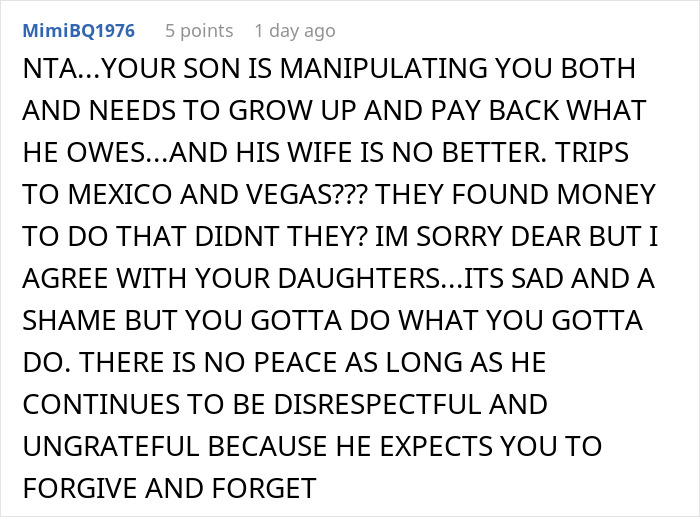 Son Takes A Loan From Parents, Throws Massive Tantrums And Makes Accusations After Being Asked To Repay It Son Takes A Loan From Parents, Throws Massive Tantrums And Makes Accusations After Being Asked To Repay It