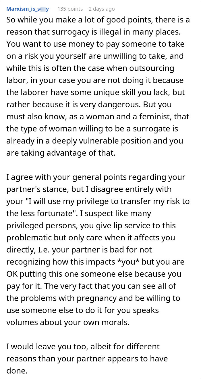 Man Can&rsquo;t Stay With Partner Who Wants Kids But Isn&rsquo;t Willing To Give Birth, She Is Appalled This Is An Issue