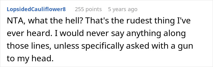 A comment expresses disbelief and condemnation of the friend's unsolicited bikini advice and body-shaming. A comment expresses disbelief and condemnation of the friend's unsolicited bikini advice and body-shaming.
