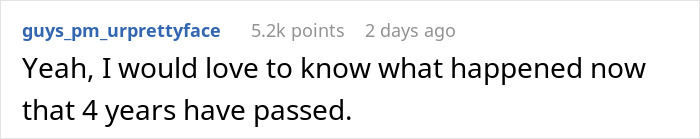 A comment asking for an update on the situation with the woman and her adult stepdaughter after four years. A comment asking for an update on the situation with the woman and her adult stepdaughter after four years.