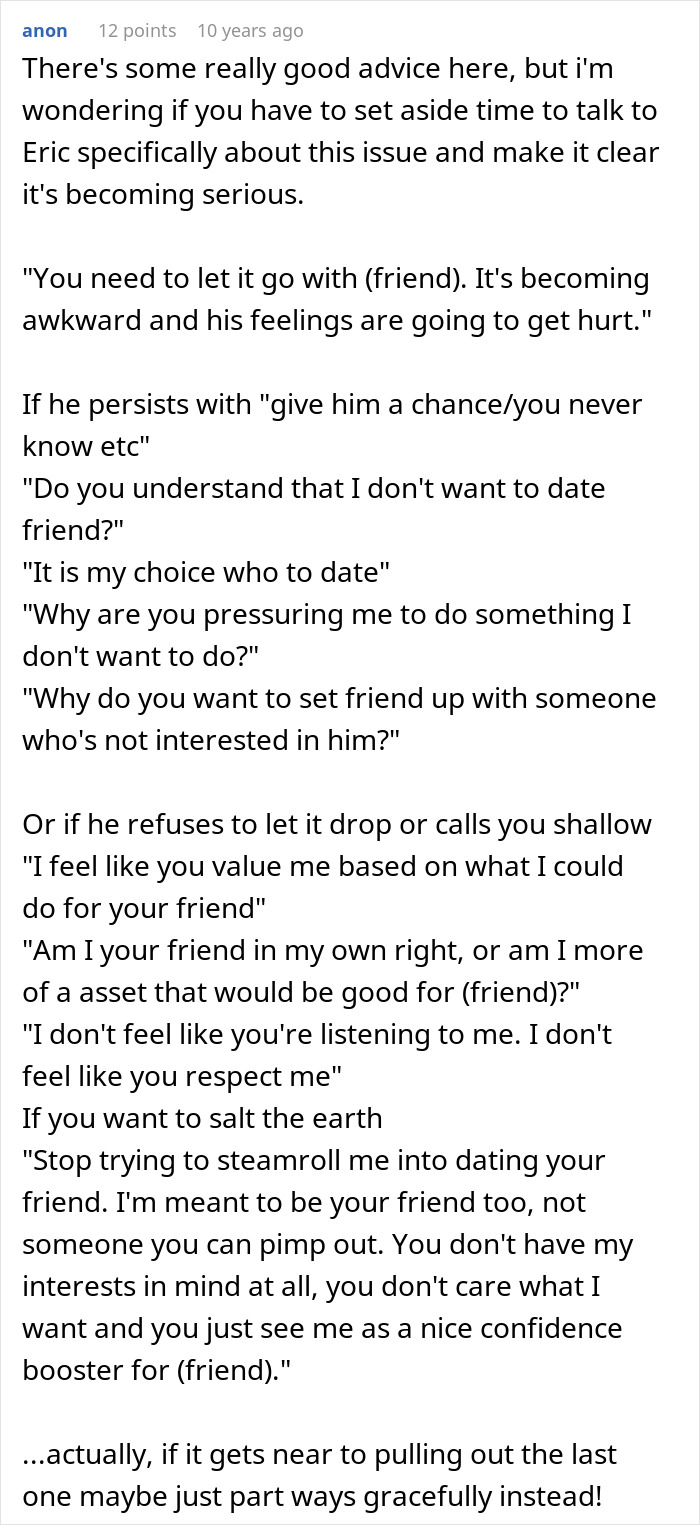 Friend not having it: Buddy thinks his friend needs a hot GF and a weight-loss coach in one. Friend not having it: Buddy thinks his friend needs a hot GF and a weight-loss coach in one.
