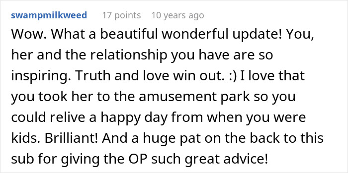 A comment praising a beautiful update about a sister who gives her brother her liver. A comment praising a beautiful update about a sister who gives her brother her liver.