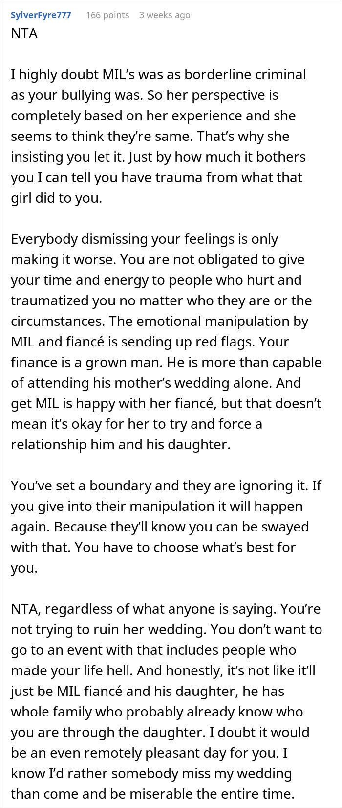 Woman&rsquo;s Future Stepfather-In-Law Dismisses His Daughter&rsquo;s Bullying, Then Gets A Taste Of It Himself