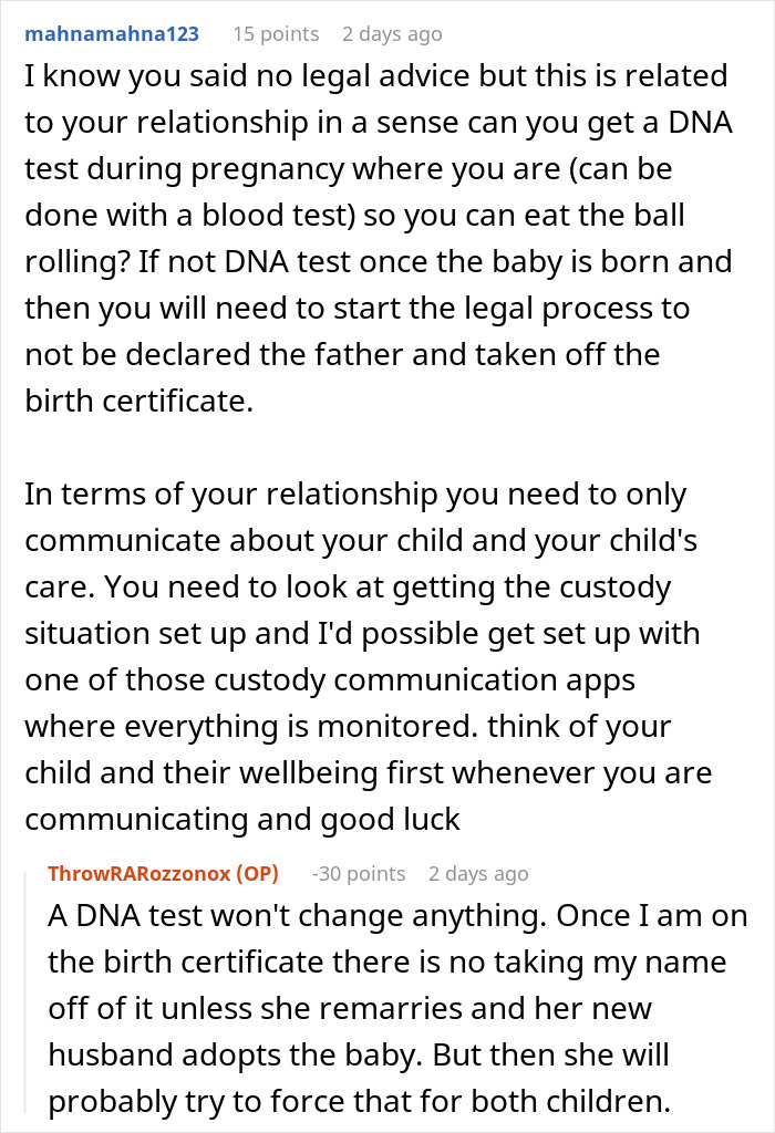 Guy Left Worried His Ex-Wife Will Force Her Affair Baby On Him Guy Left Worried His Ex-Wife Will Force Her Affair Baby On Him