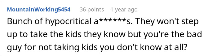 A screenshot of a comment calling people hypocritical for judging a man not saving half-siblings from foster care.