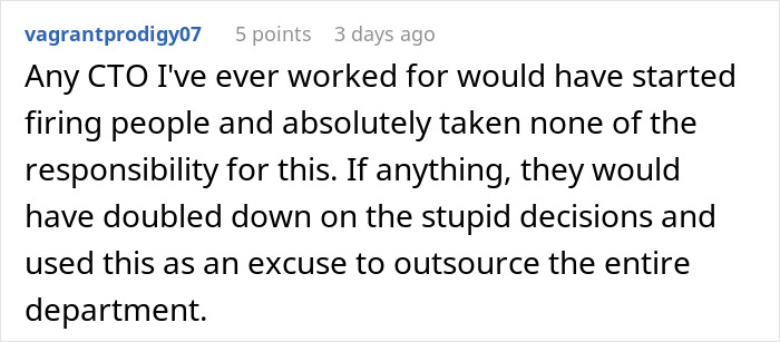Customer Has An Emergency And Nobody Helps, CTO Acts Surprised As If It Wasn’t His Own Orders Customer Has An Emergency And Nobody Helps, CTO Acts Surprised As If It Wasn’t His Own Orders