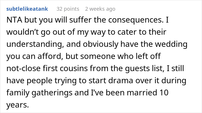 Warning about family drama from excluding guests at wedding Warning about family drama from excluding guests at wedding