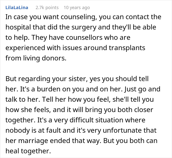 Candid advice on healing and therapy after a sister gives brother part of her liver Candid advice on healing and therapy after a sister gives brother part of her liver
