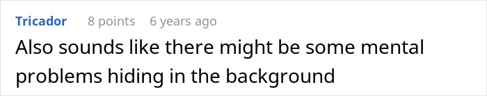 Comment about possible mental problems in son exclusion case
