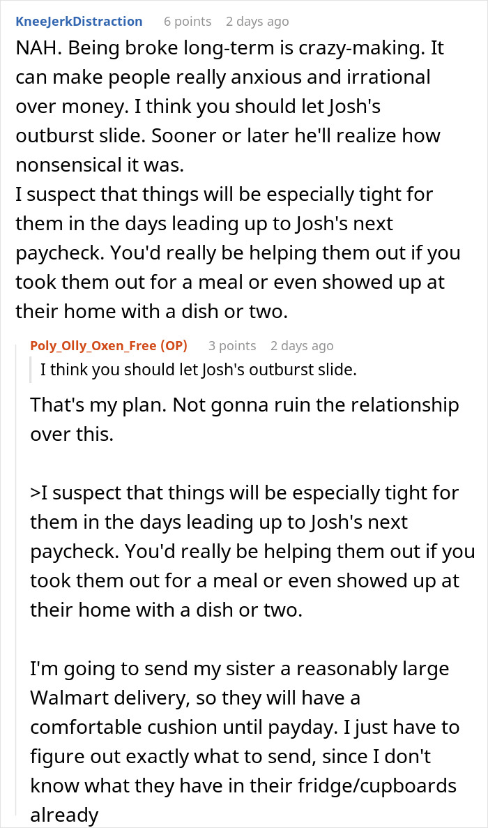 A screenshot of a Reddit comment about a man's BIL inviting him to breakfast and secretly paying. A screenshot of a Reddit comment about a man's BIL inviting him to breakfast and secretly paying.