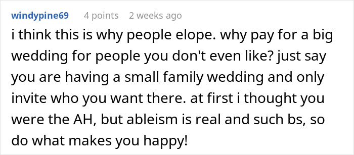 Comment about eloping vs big wedding with deaf bride experiences Comment about eloping vs big wedding with deaf bride experiences