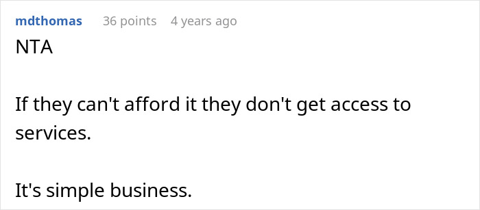 A Reddit comment stating that if they cant afford it, they don't get free childcare services on vacation. A Reddit comment stating that if they cant afford it, they don't get free childcare services on vacation.