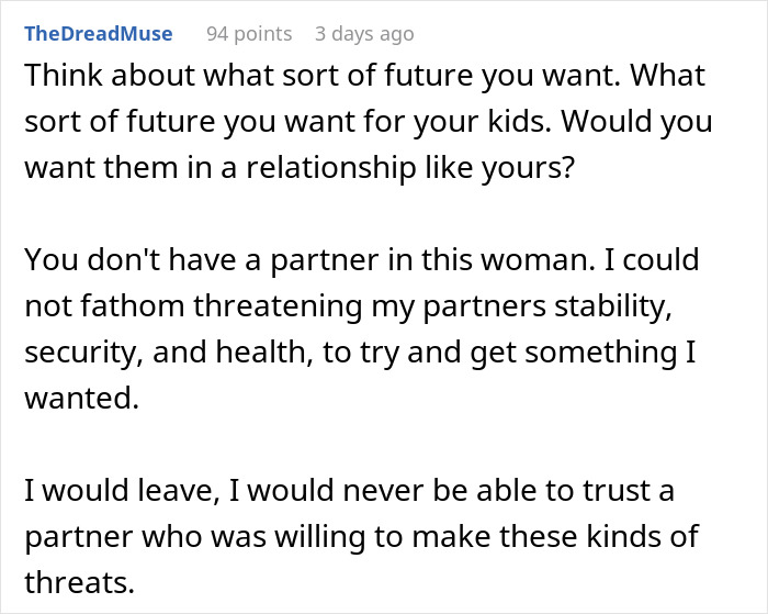 A detailed comment on relationship trust and considering a divorce after receiving threats A detailed comment on relationship trust and considering a divorce after receiving threats