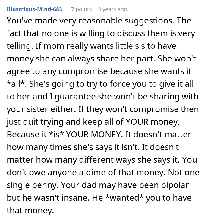 Mom Demands Kids Give Her Their Share Of The Inheritance, Doesn't Like Daughter's Response