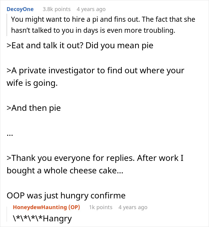 Wife hides money: Text comments discussing hiring a private investigator and replies about the situation. Wife hides money: Text comments discussing hiring a private investigator and replies about the situation.