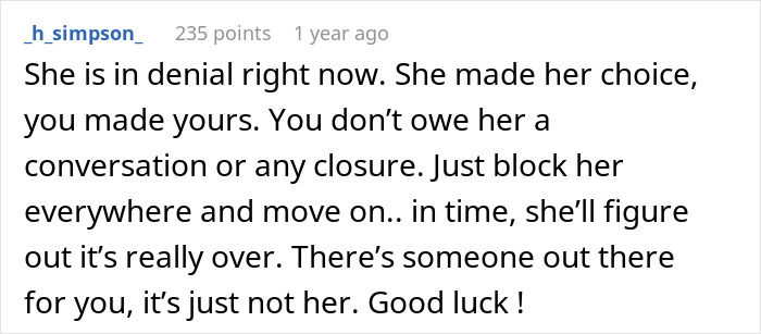 A comment advises blocking and moving on from a relationship where a woman gets tattoos despite her boyfriend's feelings. A comment advises blocking and moving on from a relationship where a woman gets tattoos despite her boyfriend's feelings.