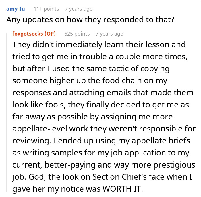 Screenshot of Reddit comment with employee's response about supervisors trying to make employee look bad, succeeding to make supervisors look even worse. Screenshot of Reddit comment with employee's response about supervisors trying to make employee look bad, succeeding to make supervisors look even worse.