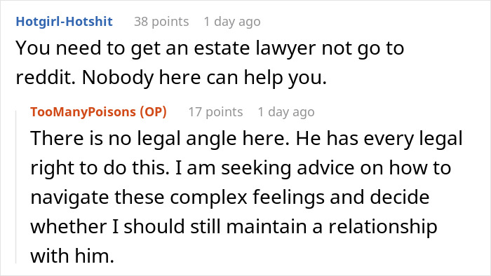 A screenshot of a Reddit thread where a widowed dad remarries and sends his daughters a legal letter. A screenshot of a Reddit thread where a widowed dad remarries and sends his daughters a legal letter.