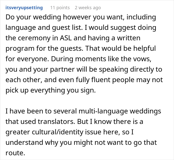 Advice on hosting a wedding with ASL and written programs for guests Advice on hosting a wedding with ASL and written programs for guests