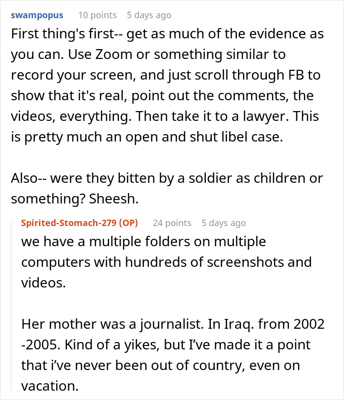 Reddit comments on parents creating a Facebook group to ruin their daughter's boyfriend's reputation. Reddit comments on parents creating a Facebook group to ruin their daughter's boyfriend's reputation.