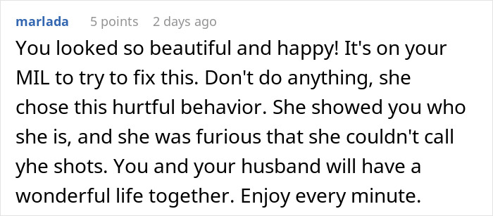 Bride Is Told She "Doesn't Need" A White Dress, Then Sees What Her MIL Plans To Wear To The Ceremony