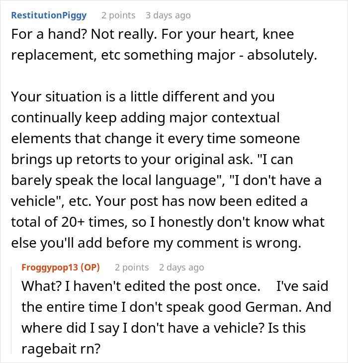 Discussion on husband refusing day off for wife's surgery not being an emergency Discussion on husband refusing day off for wife's surgery not being an emergency
