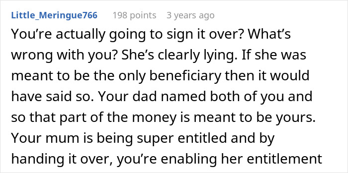 Mom Demands Kids Give Her Their Share Of The Inheritance, Doesn't Like Daughter's Response