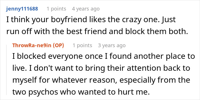 A screenshot of a Reddit comment discussing OP blocking everyone after the BF thought she was mean. A screenshot of a Reddit comment discussing OP blocking everyone after the BF thought she was mean.